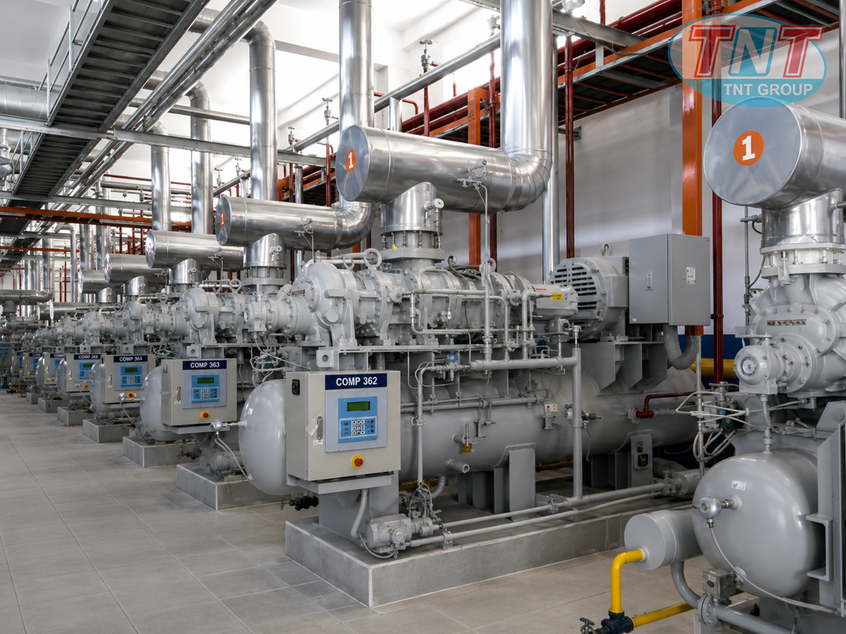 Hệ thống lạnh NH3 sử dụng máy nén Mycom cho IQF - Ảnh 5